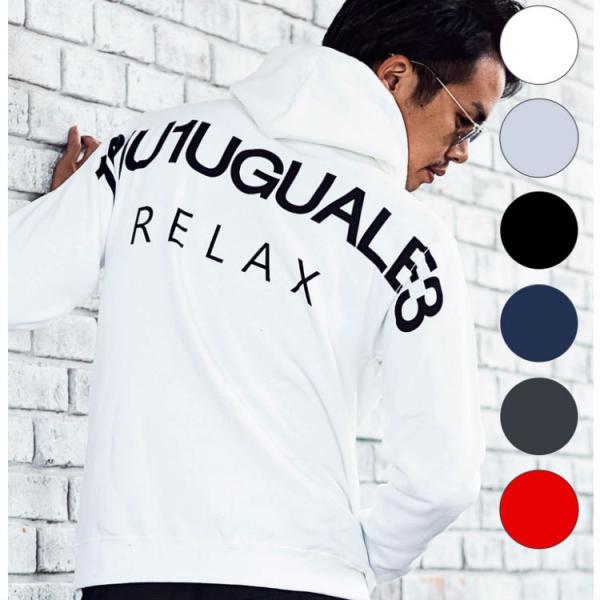 1PIU1UGUALE3 RELAX ウノピゥウノウグァーレトレ バックロゴプリントプルオーバーパー...