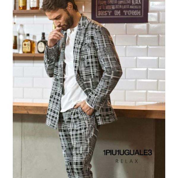 セットアップ メンズ ダブル 1PIU1UGUALE3 RELAX スーツ 上下セット 大人 きれい...