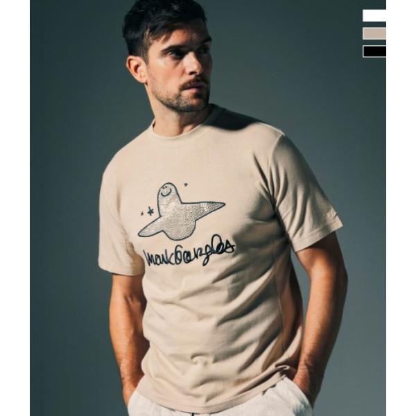 ラインストーンTシャツ メンズ 半袖 1PIU1UGUALE3 RELAX × Mark Gonza...