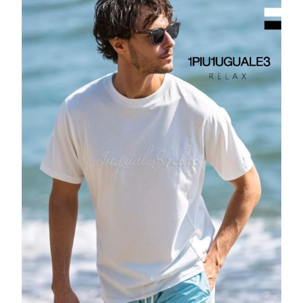 ロープ刺繍ロゴTシャツ メンズ 半袖 1PIU1UGUALE3 RELAX カットソー カジュアル ...
