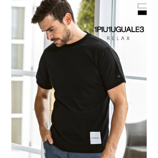ネームパッチTシャツ メンズ 半袖 1PIU1UGUALE3 RELAX カットソー カジュアル ス...