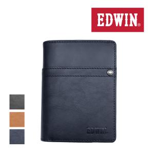 エドウイン EDWIN 財布 サイフ 二つ折り財布 折財布 エンボスロゴ 深札入 財布 タテ折 0510633 プレゼント 箱付｜g-fine