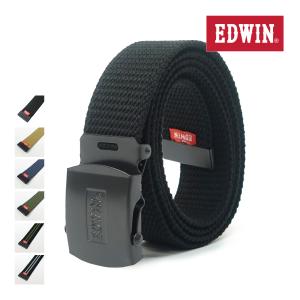 エドウイン EDWIN ベルト 0101297 ブラックバックル 黒バックル GIベルト ガチャベルト メンズ レディース 黒 ベージュ カーキ ネイビー｜ガレージファインヤフー店