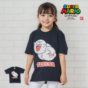 スーパーマリオ 子供服 キッズ Tシャツ KIDS テレサ フェイス ネイビー 紺 半袖 男の子 女の子 110 120 130 140｜g-fine