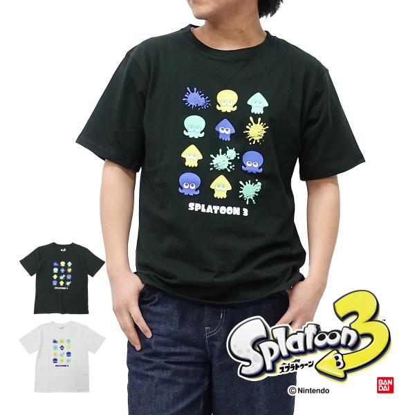 スプラトゥーン3 Splatoon3 Tシャツ 半袖 グッズ メンズ レディース アイコン ブラック...