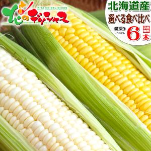 【予約】北海道産 とうもろこし 食べ比べ 選べる 6本セット (冷蔵便) 朝採り トウモロコシ とうきび スイートコーン 北海道 グルメ 送料無料 お取り寄せ｜北のデリシャス