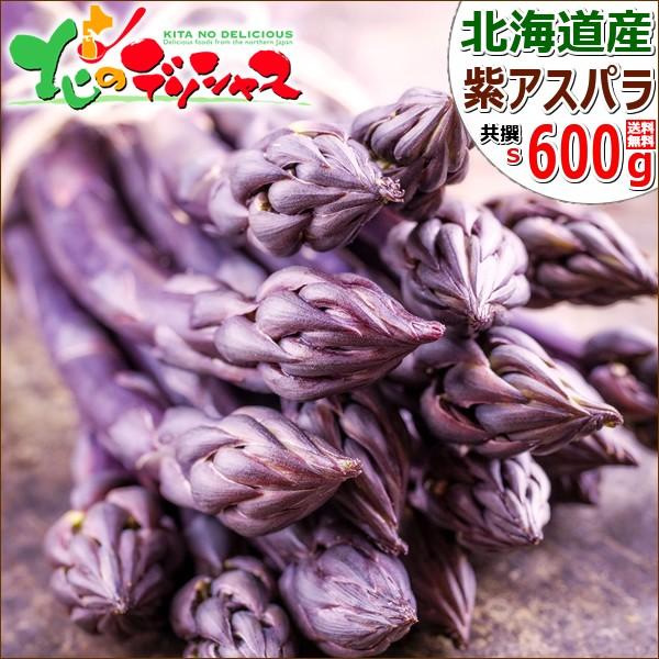 北海道産 アスパラガス パープルアスパラ 600g (共撰/S-Mサイズ) アスパラ 紫 パープル ...