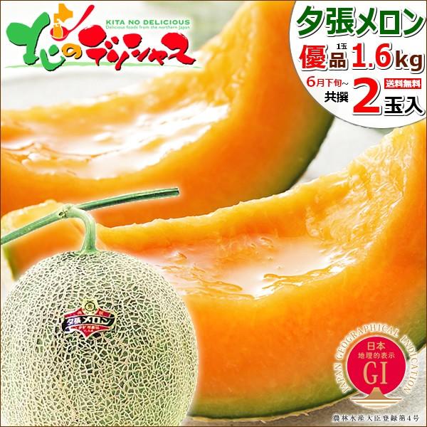 【出荷間近】お中元 メロン 夕張メロン 2玉入り (JA共撰 優品/1玉 1.6kg) 2024 フ...