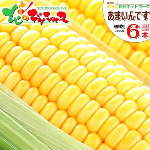 【来年度の予約】とうもろこし あまいんです 6本 (黄色/クール冷蔵便) 北海道産 南幌町明るい農村...