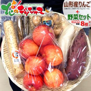 【販売終了】山形県産 りんご＆野菜セットE (りんご約2kg＋野菜8種類) りんご 果物 野菜詰め合わせ 新鮮 人気 生鮮食品 お取り寄せ