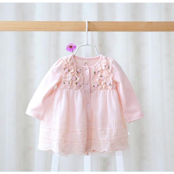 子供服 ワンピース 長袖 ベビー ドレス キッズ フォーマル 女の子 花 発表会 結婚式 ガールズ ...