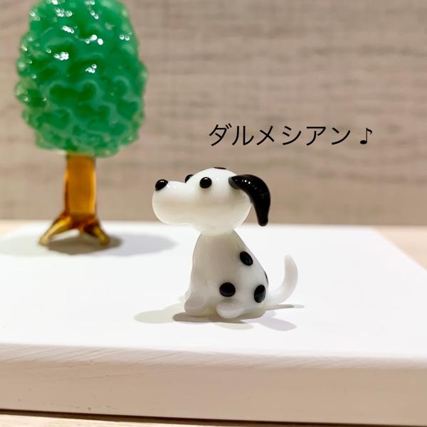 ミニガラス細工 ダルメシアン 50702 KYGK450 ハンドメイド 犬 ミニチュア人気アイテム ...