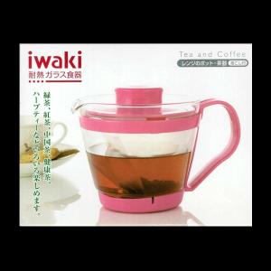 レンジのポット・茶器(もも色)茶こし付 iwa...の詳細画像3