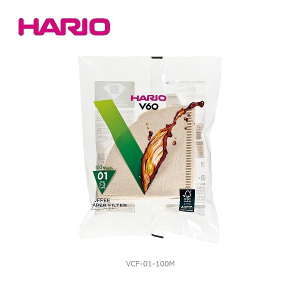 HARIO V60用 ペーパーフィルター 01M VCF-01-100M みさらし 100枚入（1袋...