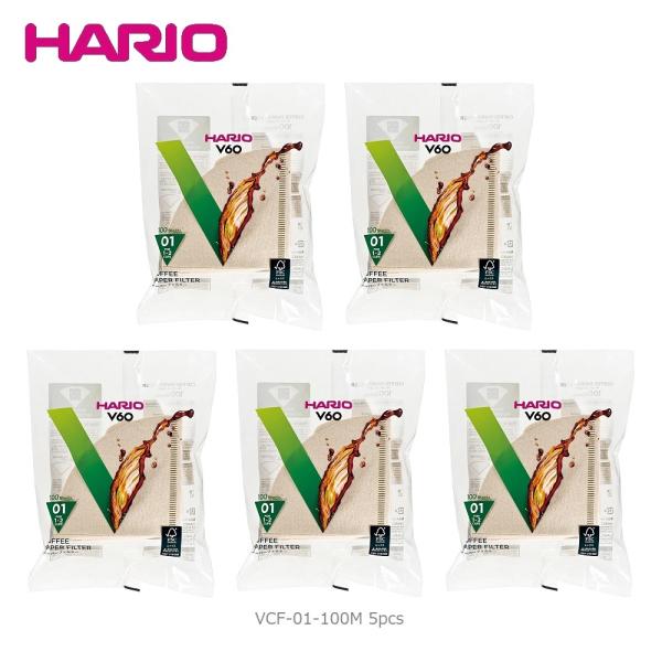 HARIO V60用 ペーパーフィルター 01M VCF-01-100M みさらし 100枚入（5袋...