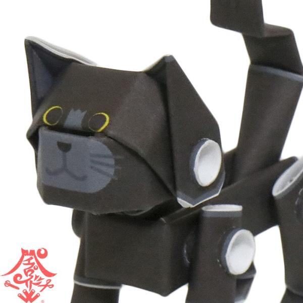 動く紙工作 パイプロイド(PIPEROID) アニマルズ 黒猫 ペーパークラフト 可動 ねこ ネコ ...