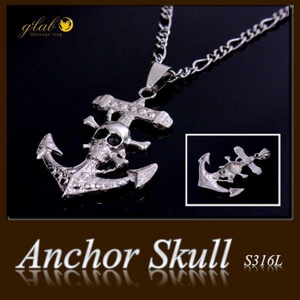 ネックレス ステンレス アンカースカル / 20代 30代 40代 人気 ご自身へのご褒美 /ジーラ...