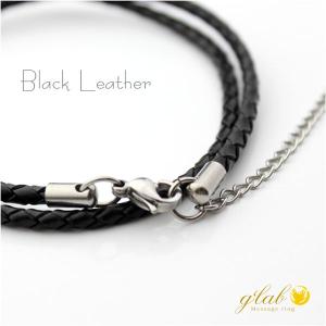 本革 レザー チョーカー ブラック ブラウン ホワイト丸編み