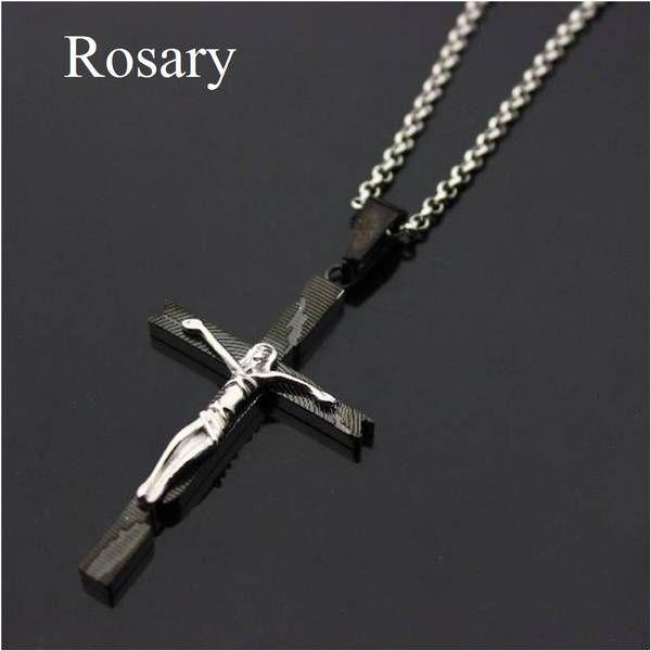 ペンダントトップキャンペーン！！ ステンレス トップ ヘッドロザリオクロスブラック / 20代 30...