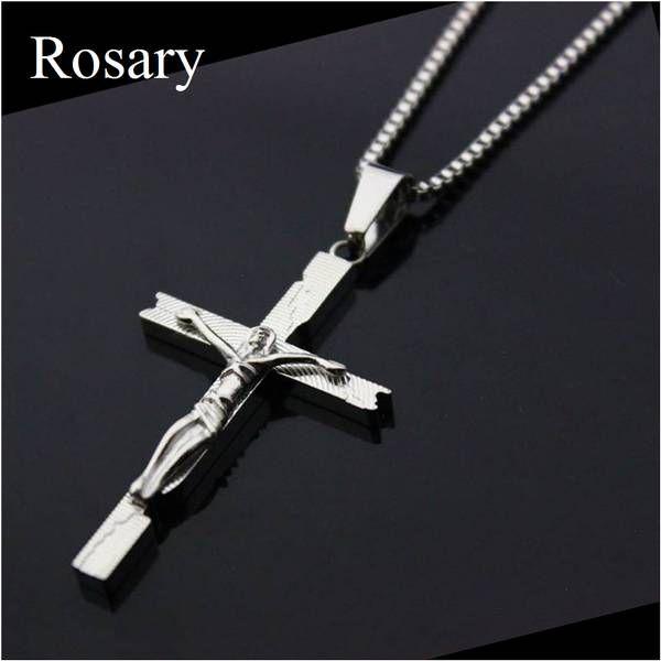 ペンダントトップキャンペーン！！ ステンレス トップ ヘッドロザリオクロスシルバー / 20代 30...