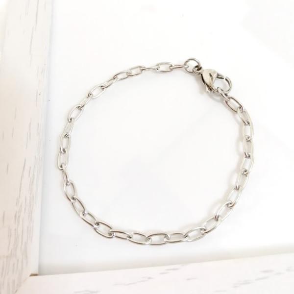 メンズ ブレスレット スマートチェーン 4mm幅 ステンレス アレルギー フリー〈1本価格〉 / つ...