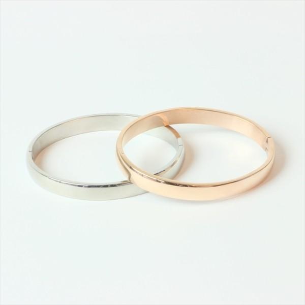 6ミリ幅 シルバーorピンクゴールド キラキラ オーバルミラー クローズド バングル / 20代 3...