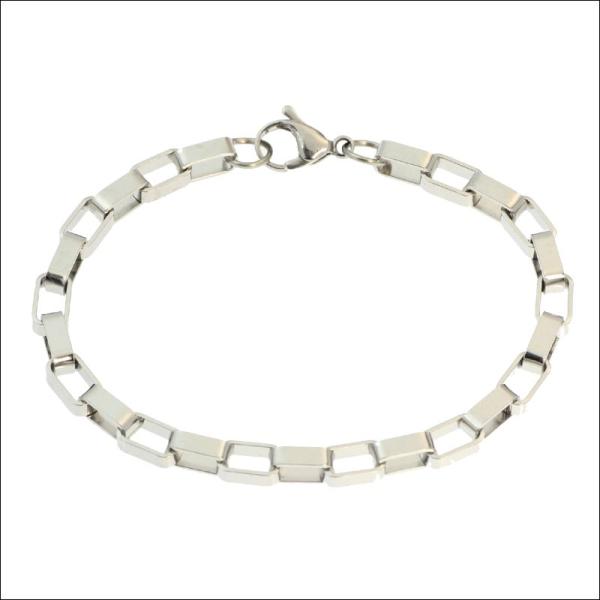 ブレスレット ステンレス チェーン 3mm ボックスアズキ プチギフト ユニセックス レディース メ...