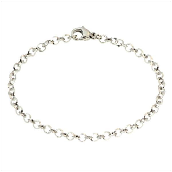 ブレスレット ステンレス チェーン 3mm ロロ プチ  / 20代 30代 40代 プチ / 金属...