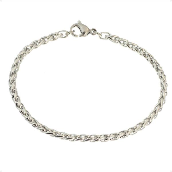 人気存在感抜群　ブレスレット ステンレス チェーン 3mm ブレード / つけっぱなしOK / 20...