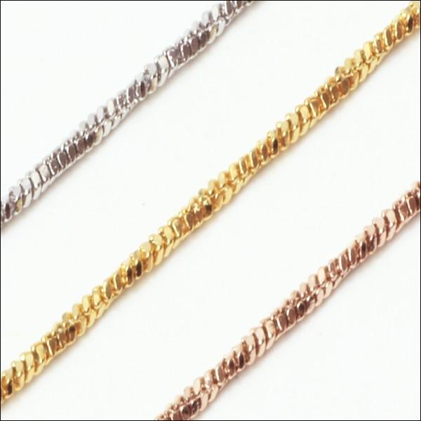 ネックレス チェーン ステンレス / 金アレ対応 つけっぱなしOK 1.1mm ツイスト 40cm〜...