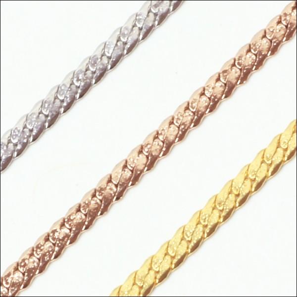 ネックレス チェーン ステンレス 1.3mm キヘイスエッジ 42cm 50cm/ chain-00...