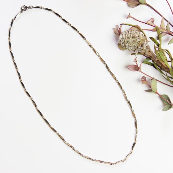 ネックレス チェーン ステンレス / つけっぱなしOK 3mm ストレートウェッジ 35cm〜50c...