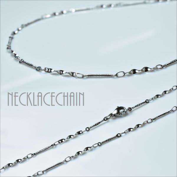 母の日 ネックレス チェーン ステンレス / 1mm ツイストライン 金アレ対応 35cm〜60cm...