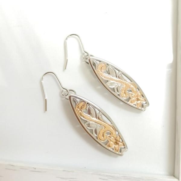 ピアス ハワイアンジュエリー サーフボード ステンレス ハーフピンク アレルギーフリー 人気 プレゼ...