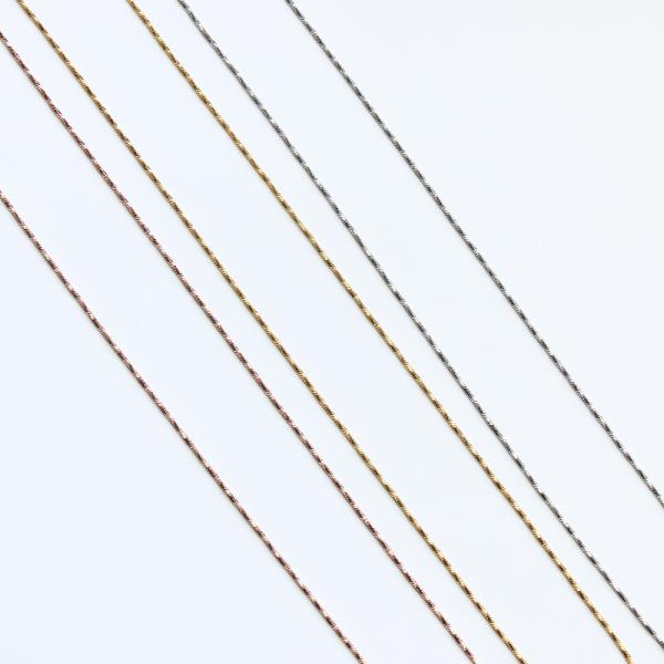 華奢 42cm ネックレス チェーン ステンレス / ツイストデザイン つけっぱなしOK 変色しない...