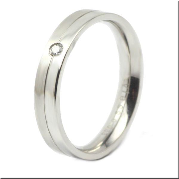 ステンレス リング 指輪 マリッジリング セカンドマリッジ バイカラーシルバー ダイヤモンド / 2...