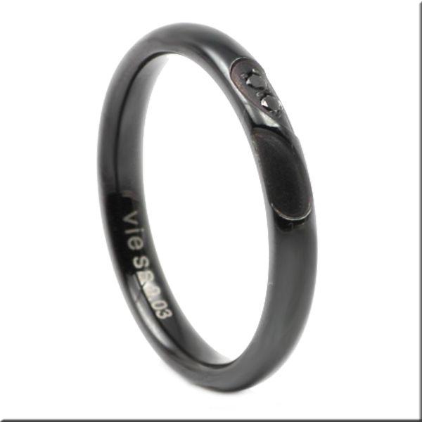 ステンレス リング 指輪 マリッジリング セカンドマリッジ 秘密のハートブラック ダイヤモンド / ...