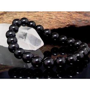 天然石 数珠ブレスレット 黒数珠 天然 ブラックオニキス 黒瑪瑙 8ミリ 人気数珠 パワーストーン ...