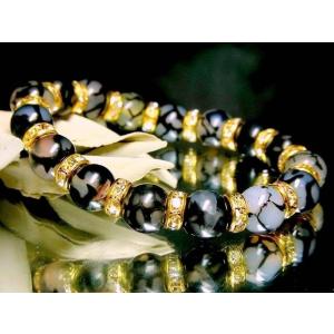 天然石 数珠ブレスレット 十二支梵字オニキス16ミリ ブルータイガー