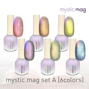 my&bee マイビー ミスティックマグセットA 8ml 6色セット MY-001G~006G マグネットネイル ボトルタイプ キット【ネコポス不可】｜g-nail