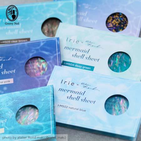 Irie × atelier Rond マーメイドシェルシート 6枚セット 極薄 埋め込み オーロラ...