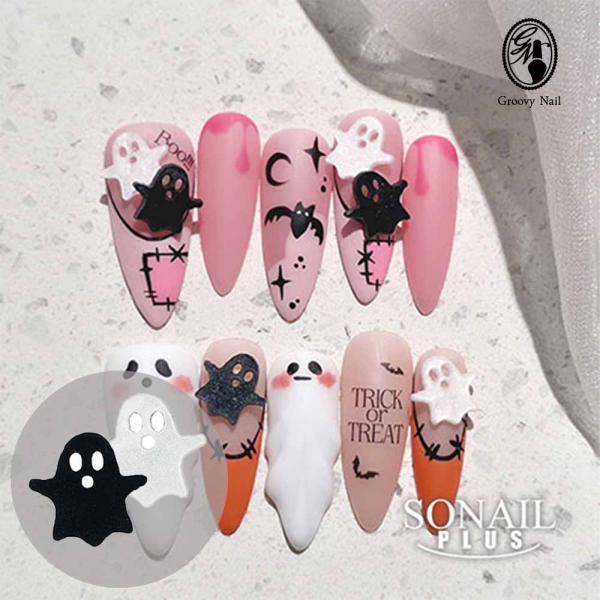 SONAIL おばけ ハロウィン obake chips 6P FY002241 背面カーブなし ネ...