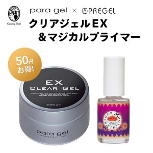 para gel クリアジェルEX 4g ＋ PREGEL マジカルプライマー セット ジェルネイル ベースジェル サンディング不要【定形外郵便】｜g-nail