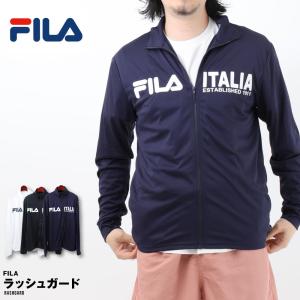 FILA（フィラ） メンズ マリン ラッシュガード 無地フロント配色UV