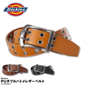 Dickies ディッキーズ ベルト ダブルハトメ パンチング レザー レザーベルト PUレザー 合皮 メンズ レディース おしゃれ 革ベルト｜G-passio ジーパッシオ