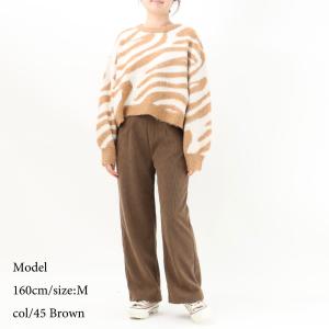 レディース 裏ボア ワイドパンツ コーデュロイ...の詳細画像4