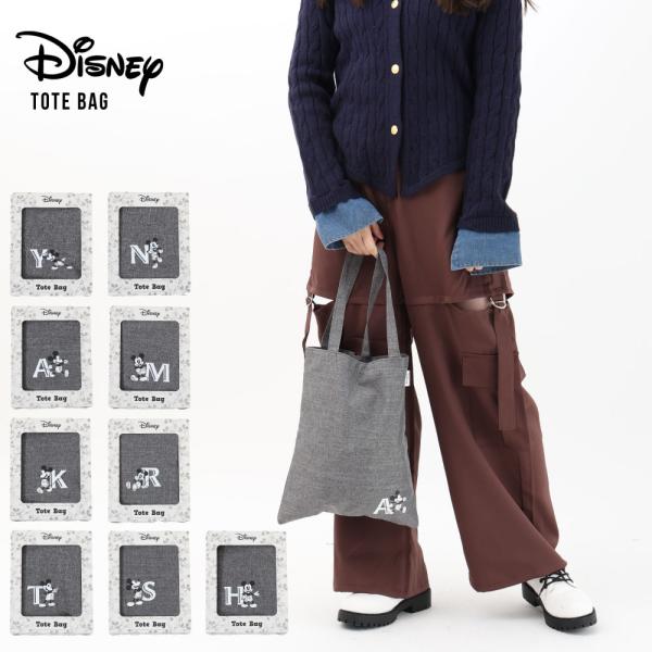 ミッキー トートバッグ ディズニー イニシャル入り トート レディース かわいい キャラクター バッ...