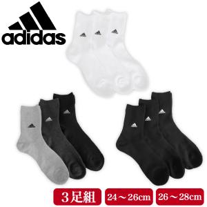 adidas アディダス 靴下 メンズ ハーフ丈 ソックス 3足組 紳士 ワイドヒール 土踏まずサポート 刺繍 無地 カラー シンプル ロゴの商品画像