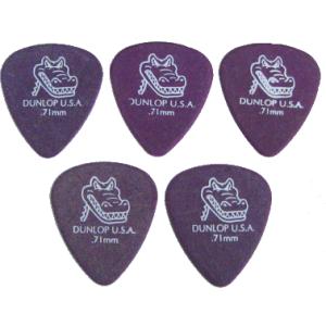 JIM DUNLOP GATOR GRIP STANDARD violet .71 ジム ダンロップ ピック 5枚セット (ゲーター グリップ スタンダード ティアドロップ 0.71mm)｜g-sakai