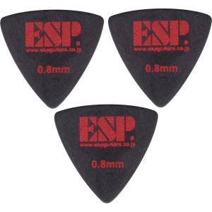 ESP 【PD-PS10(M) Black】 SAND GRIP PICKS TRIANGLE Medium 0.8mm サンド・グリップ・ピック 滑り止めロゴ 3枚セット (黒三角形 ミディアム)｜g-sakai